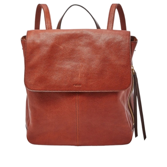 Fossil Claire Leather Brown Brandy Backpack - Picture 10 of 10